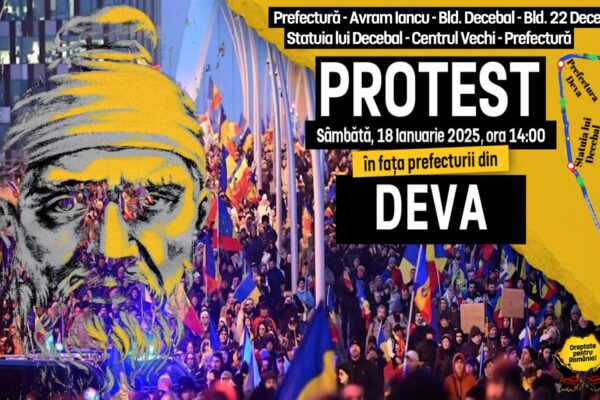 Protest față de anularea alegerilor, la Deva: „Fraților, acuma-i momentul!”