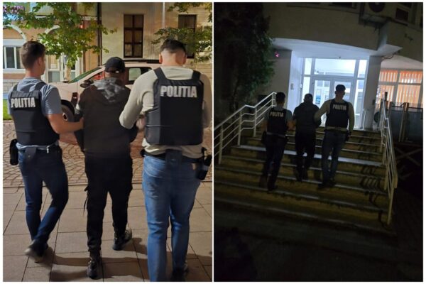 Doi bărbați reținuți de polițiști pentru tâlhărie calificată și distrugere